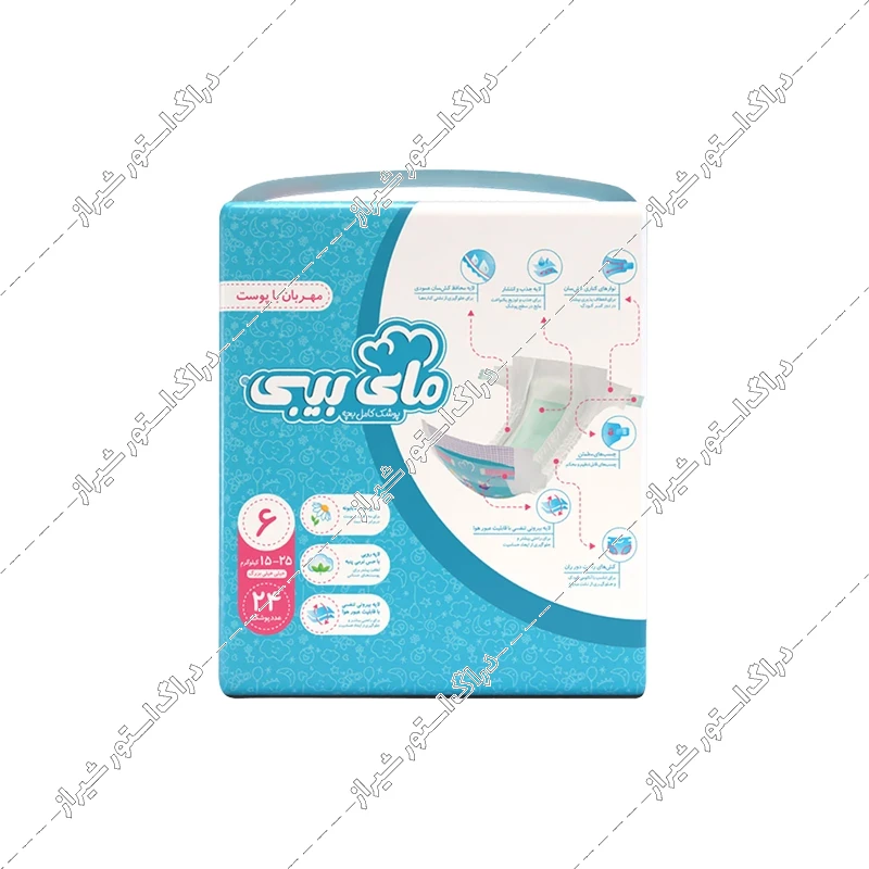 پوشک بچه سایز 6 مای بیبی بسته 24 عددی