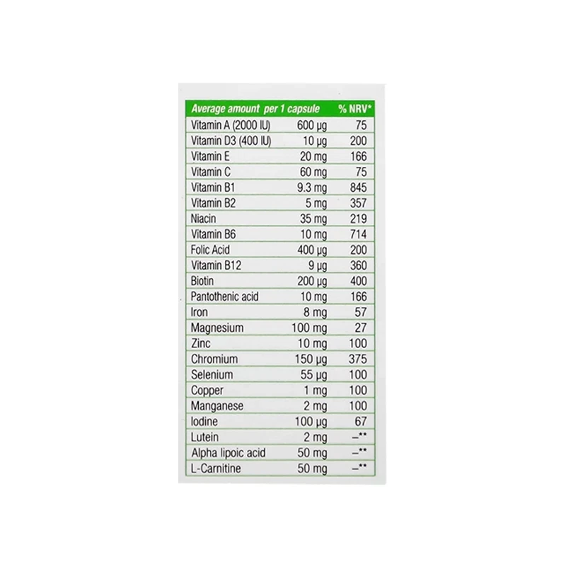 کپسول مولتی ویتامین دیابتی آپوویتال 30 عددی