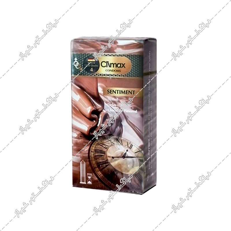 کاندوم تاخیری خاردار کلایمکس شکلاتی مدل Sentiment بسته 12 عددی