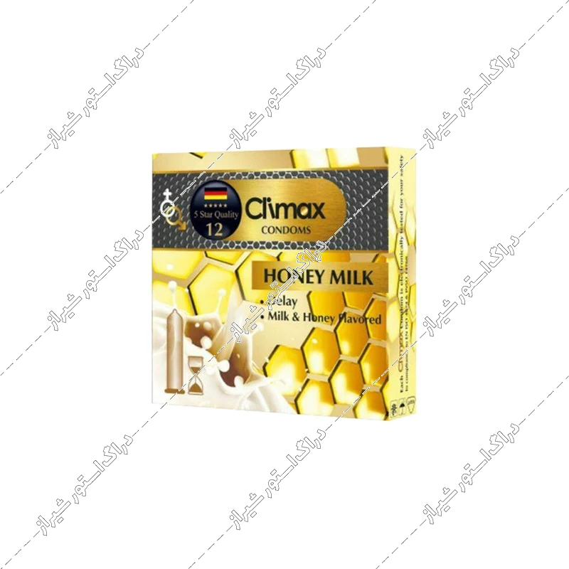 کاندوم تاخیری شیر و عسل کلایمکس مدل Honey Milk بسته 3 عددی