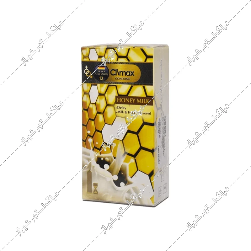 کاندوم تاخیری شیر و عسل کلایمکس مدل Honey Milk بسته 12 عددی