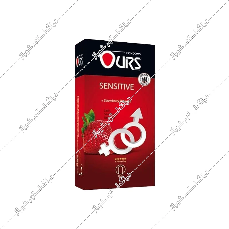 کاندوم ساده اورز توت فرنگی مدل Sensitive بسته 12 عددی
